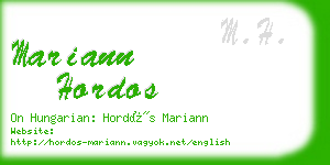 mariann hordos business card